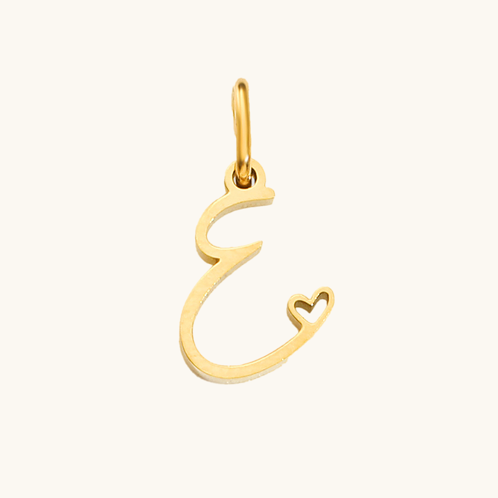 Loopbrek - charm necklace - Personalized Cursive Initial Charm - zoom in
