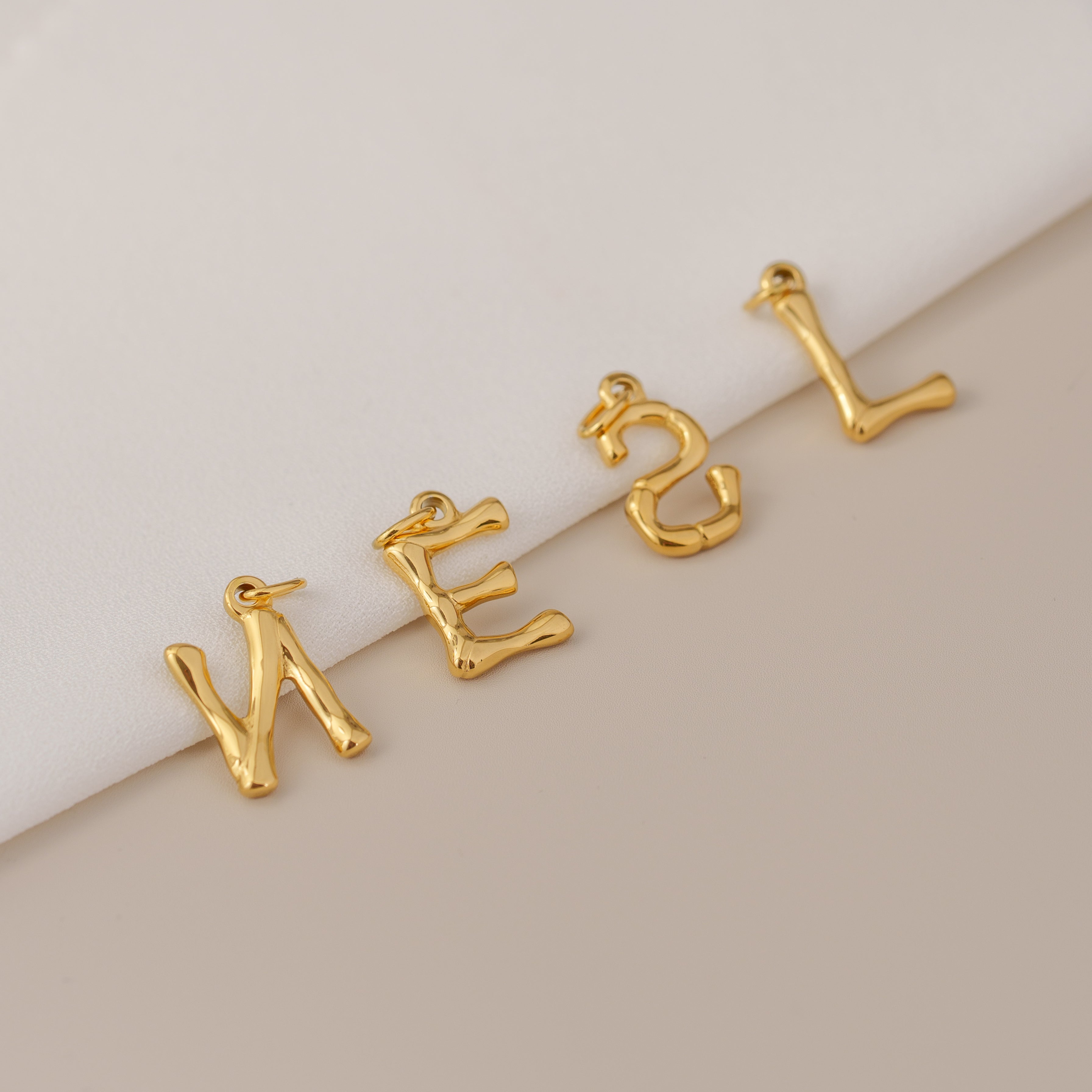 Bamboo-Shaped Initial Charm - Loopbrek