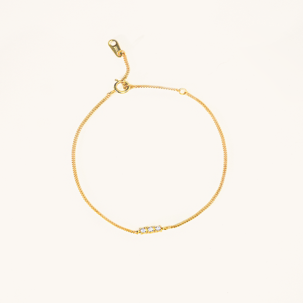 Loopbrek -  stackable bracelet - Classic Triple Stone Bracelet - zoom in