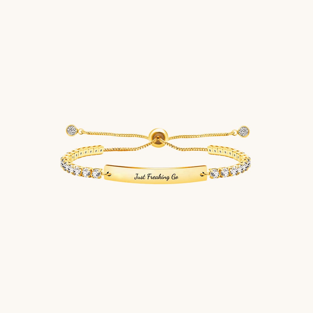Loopbrek - custom bracelet - Engraved Shiny Motivation Bracelet - zoom in