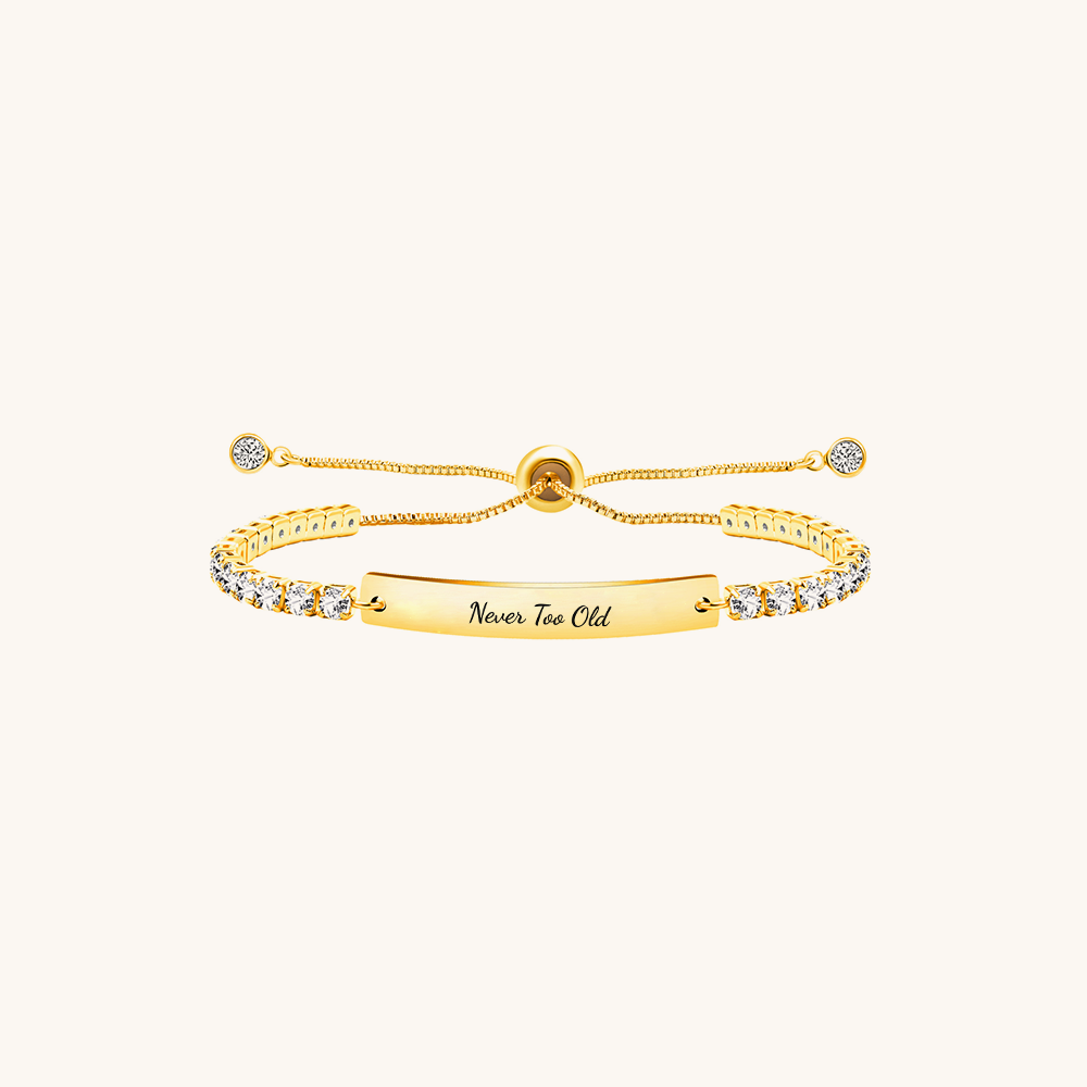 Loopbrek - custom bracelet - Engraved Shiny Motivation Bracelet - zoom in